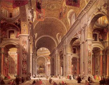 喬萬尼 保羅 帕尼尼 Interior of Saint Peters, Rome 喬萬尼 保羅 帕尼尼 Interior of Saint Peters, Rome